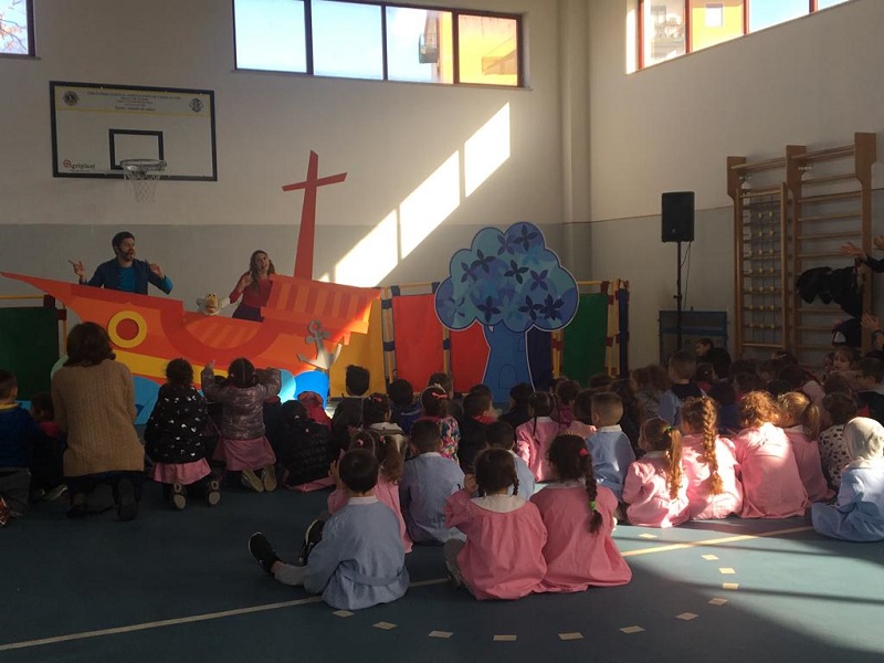 I bambini della scuola Orestano durante la trasmissione Rai 'Albero Azzurro'
