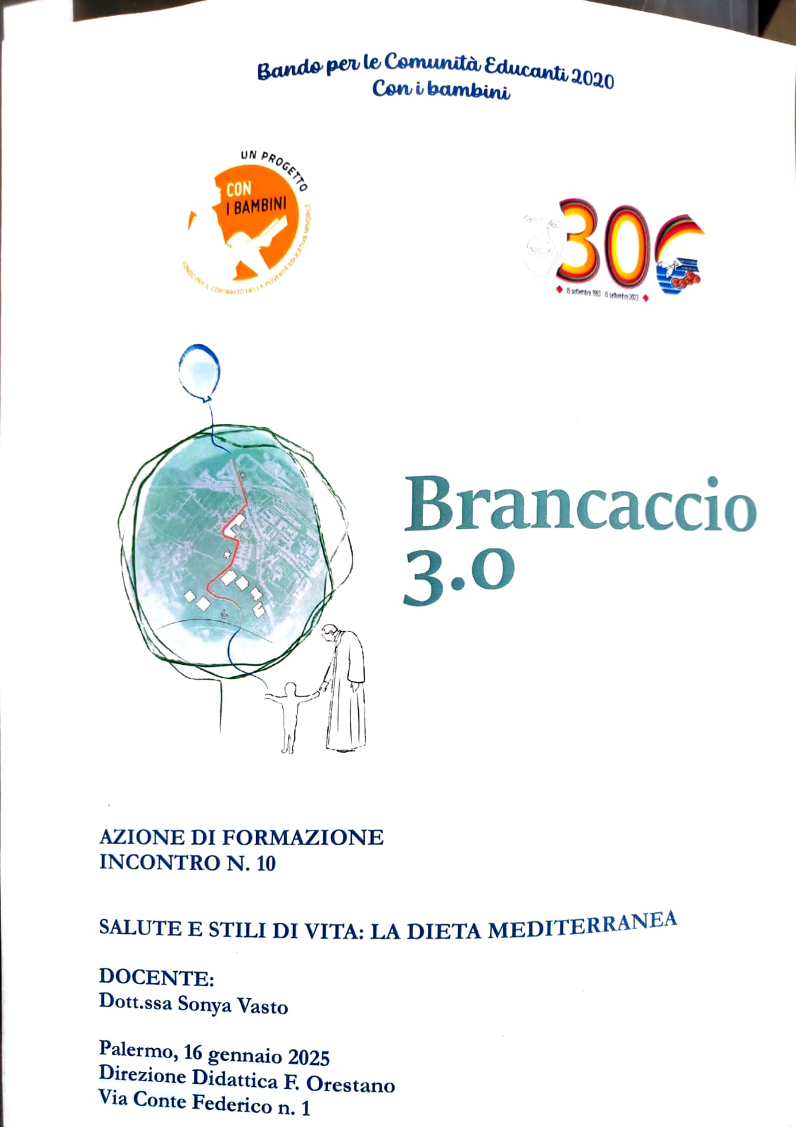 PROGETTO BRANCACCIO 3.0: INCONTRO FORMATIVO/INFORMATIVO “SALUTE, ALIMENTAZIONE E STILI DI VITA